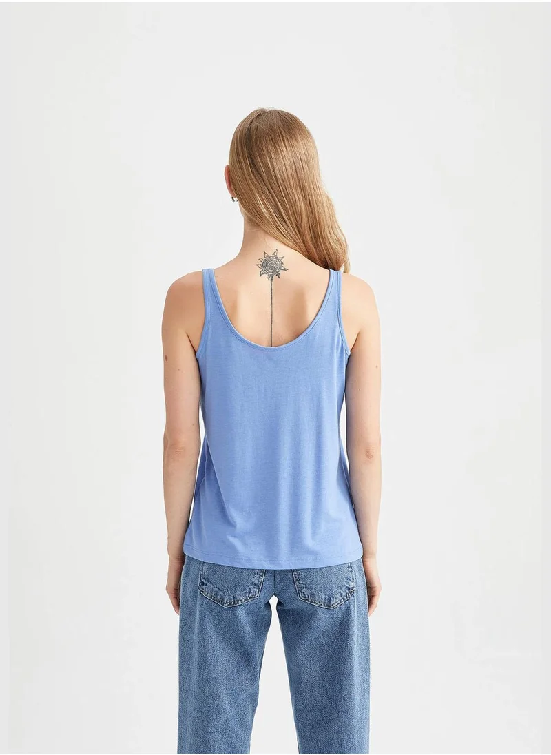 DeFacto Regular Fit Strappy Slogan Print Vest