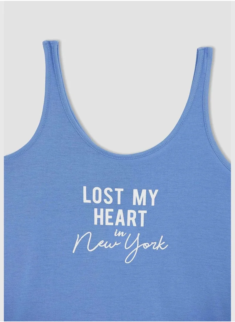 DeFacto Regular Fit Strappy Slogan Print Vest