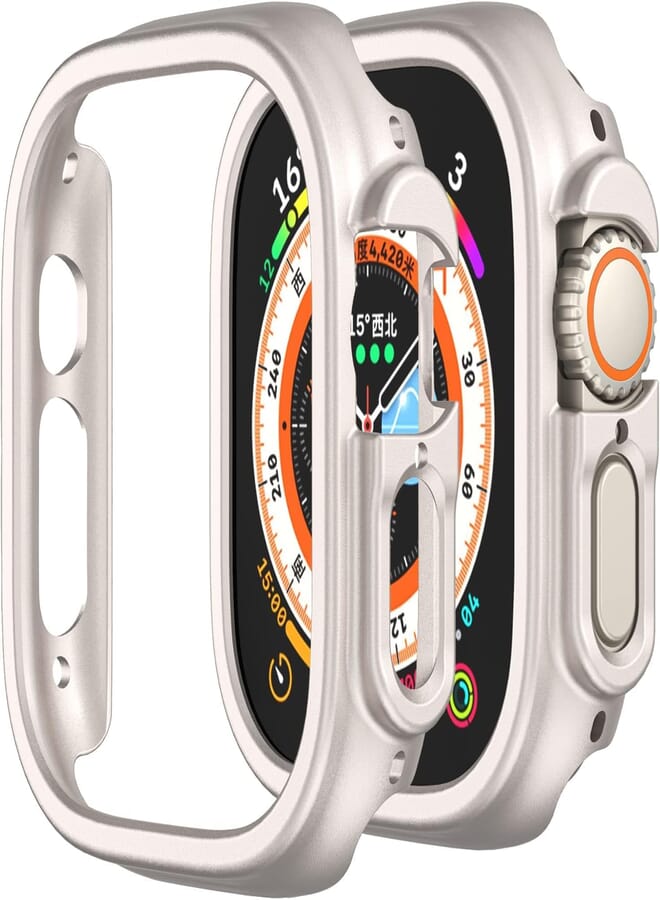 Next store Compatible with i watch Ultra 49mm Hard PC Case Cover Shockproof All-Around Shockproof Hard PC Bumper Case Cover (Star Light)