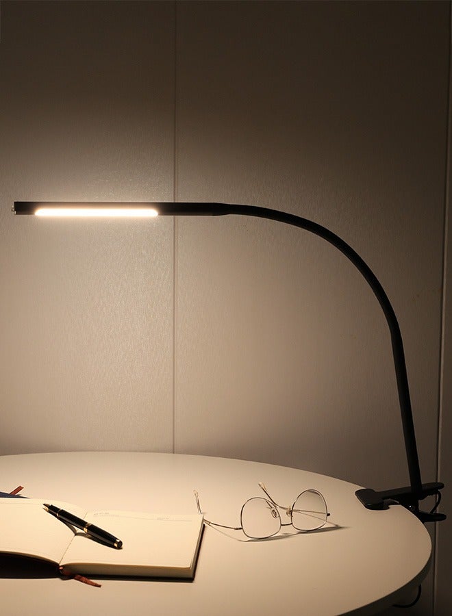 LED Desk Lamp with Clamp, Clip Reading Light with 360° PVC Rotating Hose, 3 Lighting Modes and Brightness Dimmer Light, USB Clip Light for Desk, Bed Night Light for Bedroom and Office Home Lighting - Image 4
