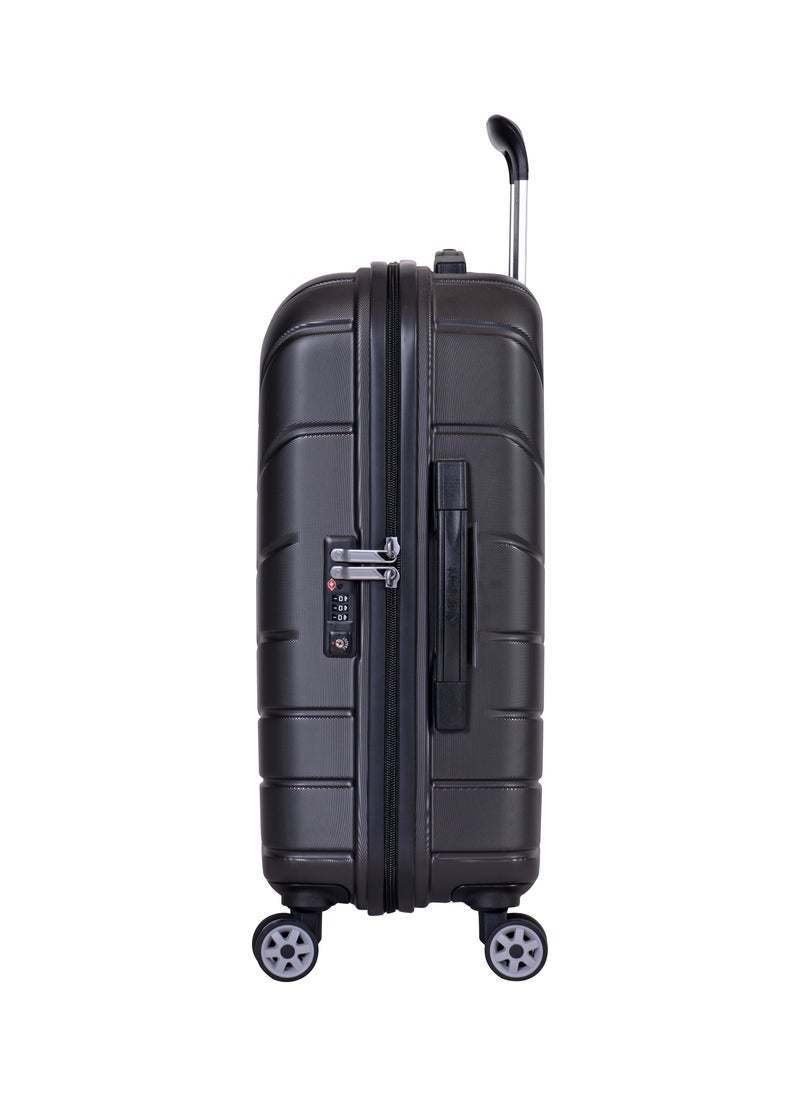 eminent - Voyager Hard side Travel Case Luggage Trolley Makrolon Lightweight with 4 Quiet Double Spinner Wheels Suitcase with TSA Lock KH91 Dark Grey - Image 1