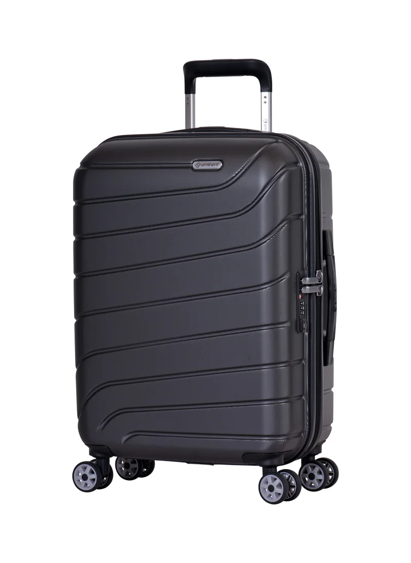 إيمينينت Voyager Hard side Travel Case Luggage Trolley Makrolon Lightweight with 4 Quiet Double Spinner Wheels Suitcase with TSA Lock KH91 Dark Grey
