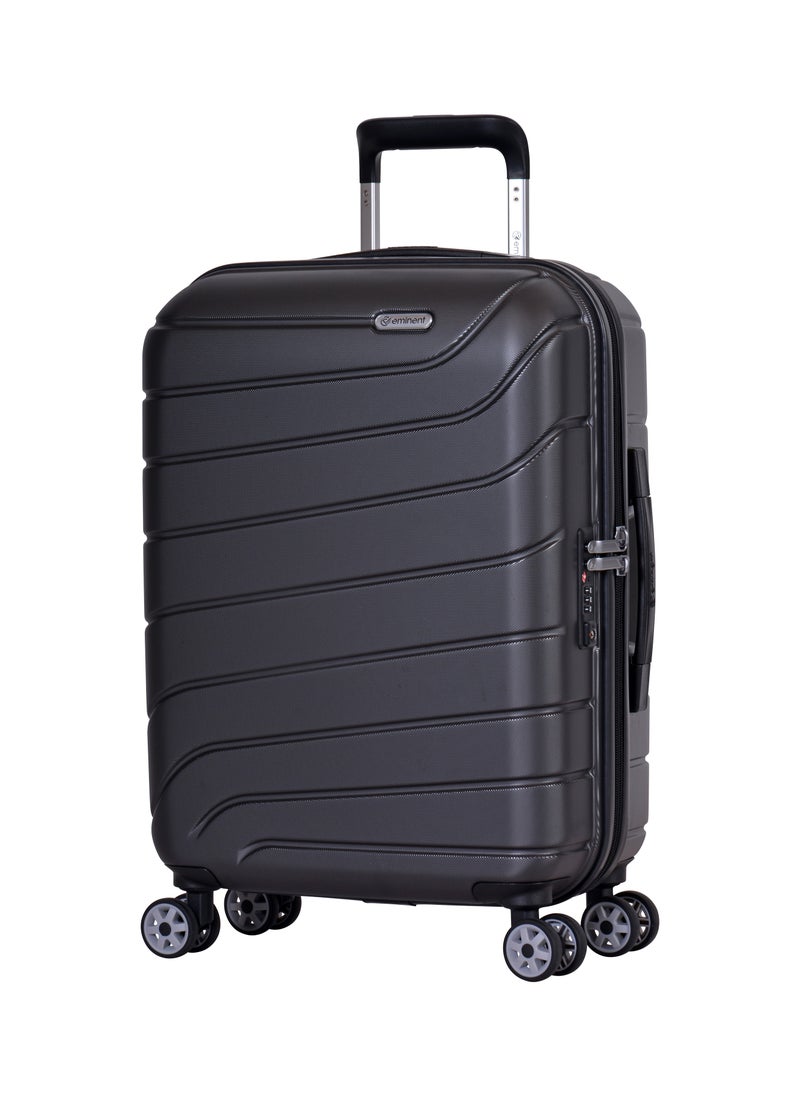 eminent - Voyager Hard side Travel Case Luggage Trolley Makrolon Lightweight with 4 Quiet Double Spinner Wheels Suitcase with TSA Lock KH91 Dark Grey - Image 1