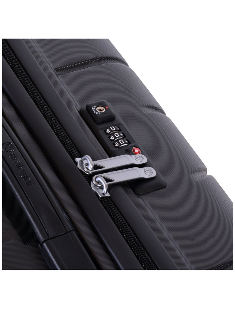 eminent - Voyager Hard side Travel Case Luggage Trolley Makrolon Lightweight with 4 Quiet Double Spinner Wheels Suitcase with TSA Lock KH91 Dark Grey - Image 1