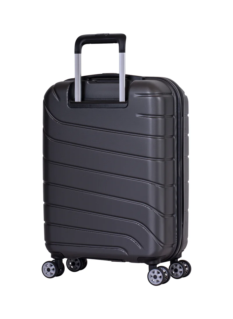 إيمينينت Voyager Hard side Travel Case Luggage Trolley Makrolon Lightweight with 4 Quiet Double Spinner Wheels Suitcase with TSA Lock KH91 Dark Grey