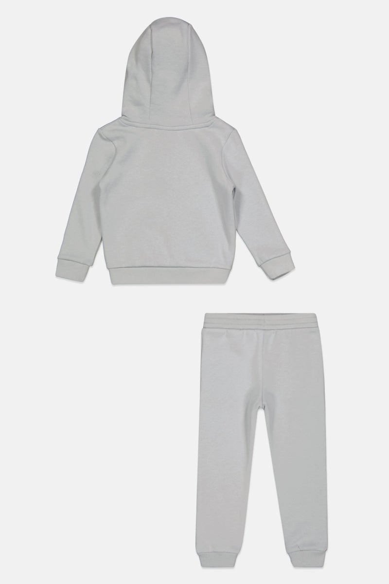 Nicce Toddlers Boy 2 Pcs Brand Logo Hoodies And Jogger Pants, Light Grey  - Image 2