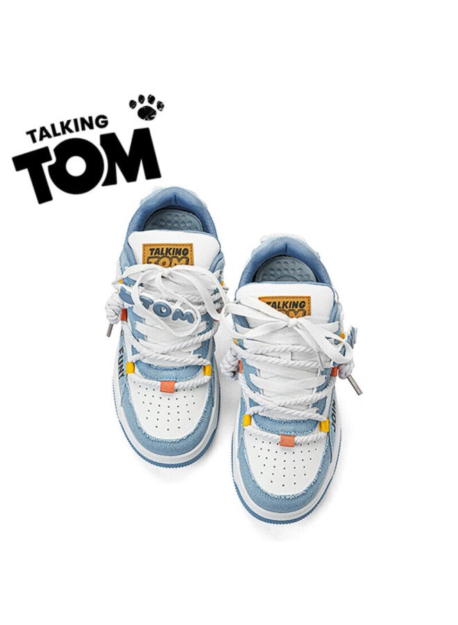 Talking Tom Canvas Shoes For Men And Women, Stylish Casual Versatile Couple Sneakers, Qixi Gift Trendy Shoes, Chasing Wind Navy Blue, Size 43 - Image 3