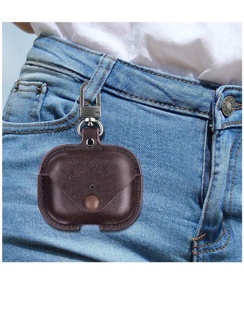 For AirPods Pro 2 Case Leather, Airpods Pro Leather Case Cover with Keychain Airpods Strap Compatible with Apple Airpods Pro 2nd Generation 2022 - Image 3