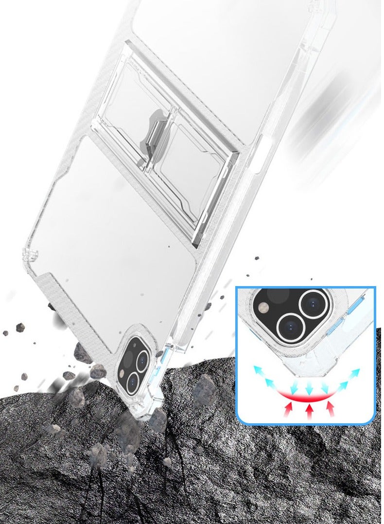 عام غطاء آيباد برو 12.9 إنش 2024 مع حامل قلم - كفر شفاف هجين لآيباد برو 12.9 إنش، يدعم التشغيل/الإيقاف التلقائي - Image 4