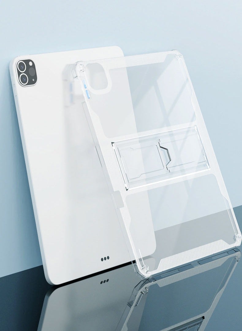 عام غطاء آيباد برو 12.9 إنش 2024 مع حامل قلم - كفر شفاف هجين لآيباد برو 12.9 إنش، يدعم التشغيل/الإيقاف التلقائي - Image 3