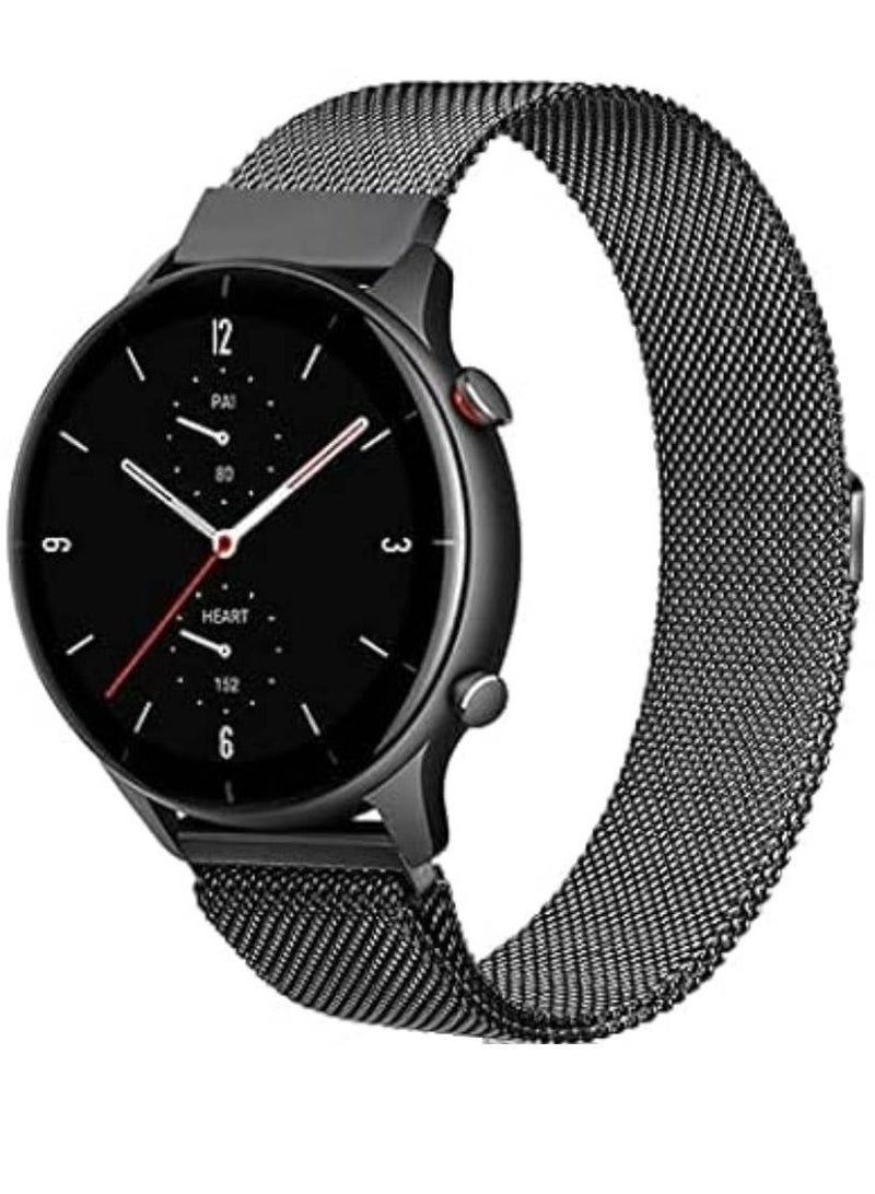 جينيكست حزام إبزيم مغناطيسي بديل من الفولاذ المقاوم للصدأ متوافق مع Amazfit جي تي آر 4 / جي تي آر 3 برو/جي تي آر 3 / جي تي آر 2e / جي تي آر 2 / جي تي آر 47 ملم أسود - Image 1