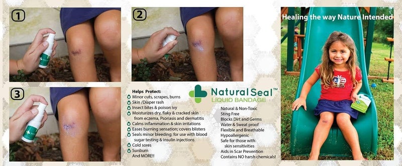 KeriCures Natural Seal Invisible Liquid Bandage 2 Pack Soothe Seal and Protect Small cuts scrapes rashes and More  NO Harsh Chemicals  Sting Free  Moisturizing Spray on Bandage - Image 5