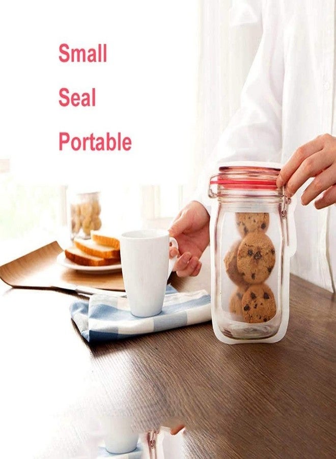 RENARSH Reusable Airtight Seal Plastic Food Storage Mason Jar Zipper Bags Set - 3 Pc (3-Different Size) - Image 4