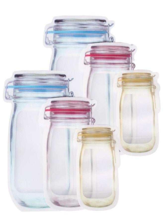 RENARSH Reusable Airtight Seal Plastic Food Storage Mason Jar Zipper Bags Set - 3 Pc (3-Different Size) - Image 2