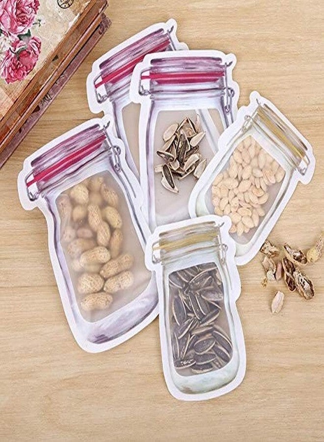 RENARSH Reusable Airtight Seal Plastic Food Storage Mason Jar Zipper Bags Set - 3 Pc (3-Different Size) - Image 1