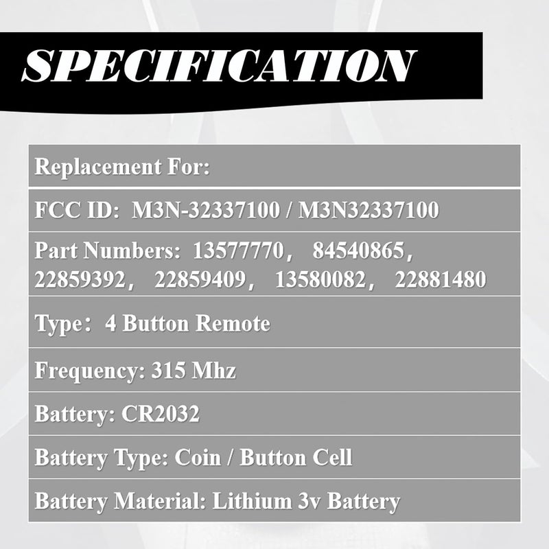 MechanMagic Machanmagic Key Fob Replacement for Chevy Silverado GMC Sierra 2014-2020 & Colorado Canyon 2015-2021 - 2 Sets - Image 4