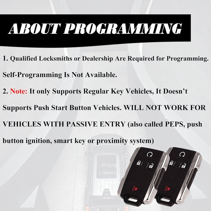 MechanMagic Machanmagic Key Fob Replacement for Chevy Silverado GMC Sierra 2014-2020 & Colorado Canyon 2015-2021 - 2 Sets - Image 5