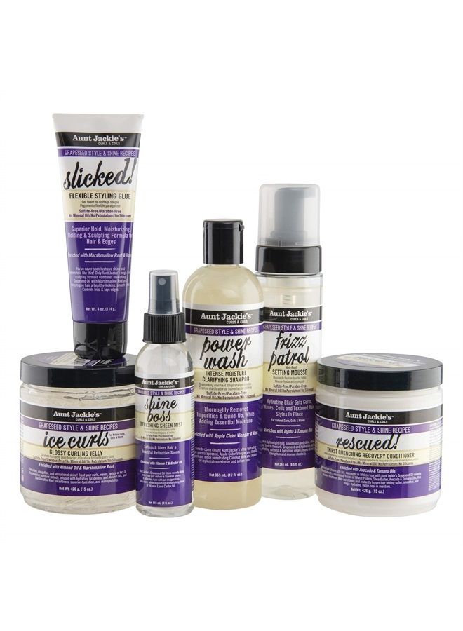 Aunt Jackie's Grapeseed Style and Shine Recipes Ice Curls Glossy Curling Jelly, Hydrates, Softens, Makes Waves, Curls and Coils Easier to Style, 15 oz - Image 3