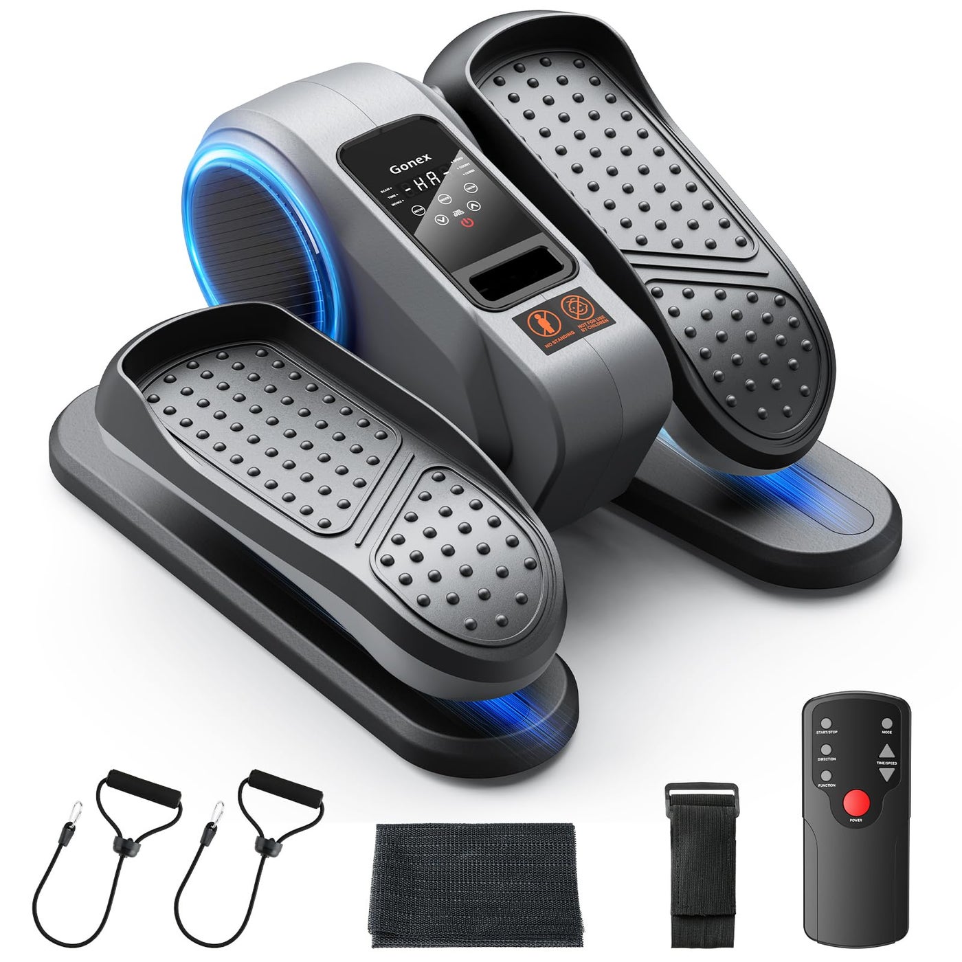 Gonex Under Desk Elliptical Machine Electric Seated Pedal Leg Exerciser Quiet Portable Fitness Exercise Equipment While Sitting with Remote for Seniors, 16 Adjustable Speeds Fully Assembled