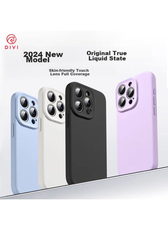 Divi Phone Case For Apple 14 Pro Max, Iphone 14 Pro Max Protective Cover, Liquid Silicone Skin-friendly Full Camera Protection Shockproof Case For Men And Women, White - Image 4