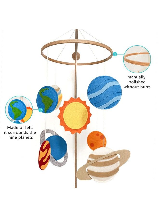 Vlokup Solar System Mobile For Crib Space Nursery Decor For Boys & Girls Baby Crib Mobile Nursery Mobile Baby Shower Set Space - Image 4