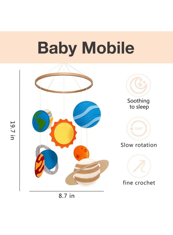 Vlokup Solar System Mobile For Crib Space Nursery Decor For Boys & Girls Baby Crib Mobile Nursery Mobile Baby Shower Set Space - Image 3
