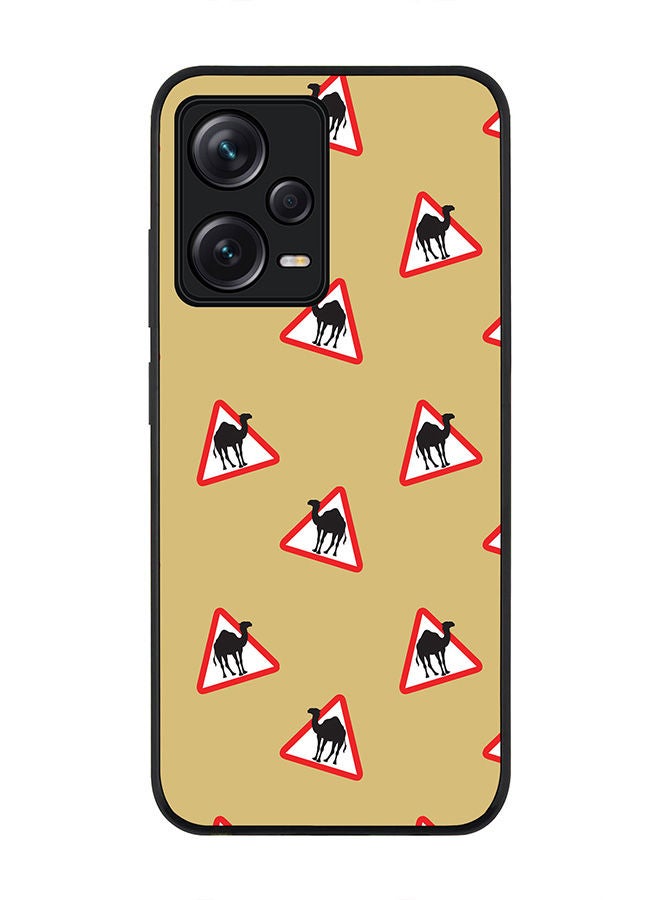 Stylizedd Rugged Black edge case for Redmi Note 12 Pro 5G Slim fit Soft Case Flexible Rubber Edges Anti Drop TPU Gel Thin Cover - Camel Signs - Image 1