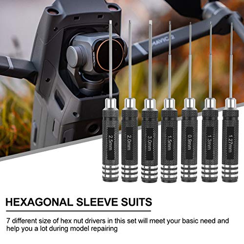 FPVERA RC Hex Driver Set - 7pcs Hex Allen Screwdriver Kit 0.9mm 1.27mm 1.3mm 1.5mm 2.0mm 2.5mm 3.0mm Key Driver Repair Tools for Rc Car Traxxas Helicopter - Image 4