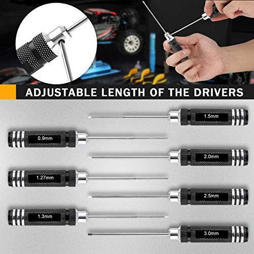 FPVERA RC Hex Driver Set - 7pcs Hex Allen Screwdriver Kit 0.9mm 1.27mm 1.3mm 1.5mm 2.0mm 2.5mm 3.0mm Key Driver Repair Tools for Rc Car Traxxas Helicopter - Image 3