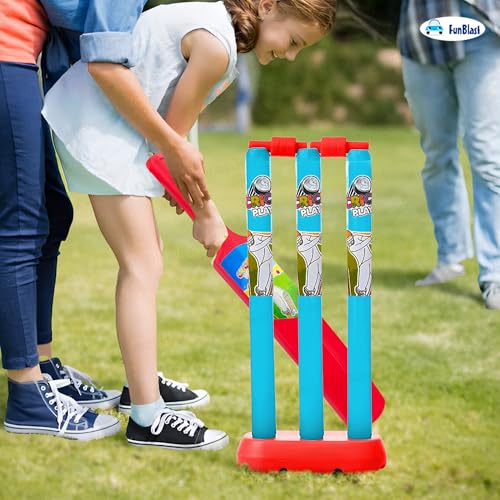 FunBlast Cricket Set with Bat, Stumps & Ball, Sports Games for Kids 3+ Years Bat Ball Set - Best Birthday Return Gifts for Kids - Multicolor (Small) - Image 4