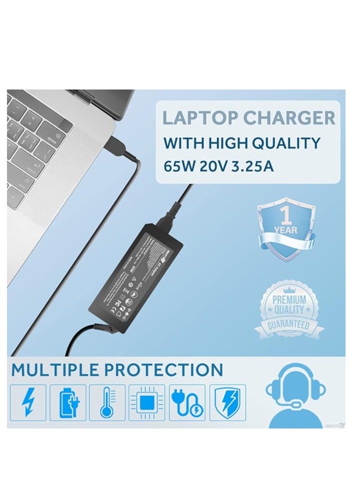 Terabyte 65W 20V 3.25A AC Adapter for Lenovo Z40 Z50 Z50-70 Z50-75 G40 G50 G50-70 G50-80 Thinkpad L440 L460 L470 T440 T450 T460 T470 T540 T560 X230 X240 X250 Power Cord - Image 5