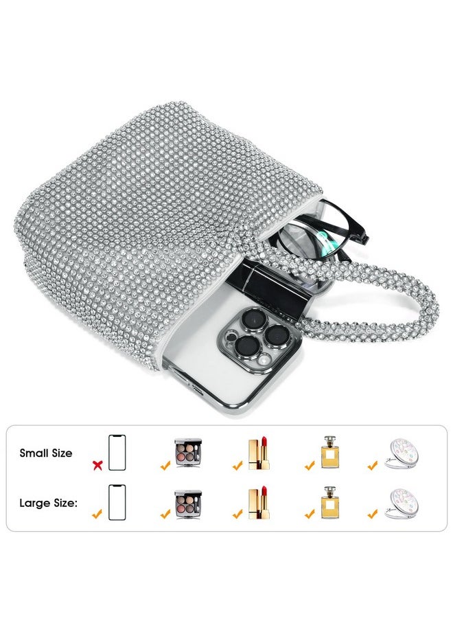 Jian Ya Na Fashion Women Rhinestone Trihedral Clutch Evening Bag Bling Zipper Wedding Purse  - Image 4