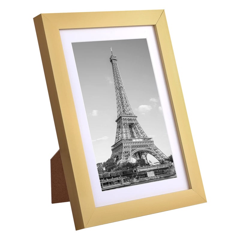 upsimples 5x7 Picture Frame Set of 10, Display Pictures 4x6 with Mat or 5x7 Without, Multi Photo Frames Collage for Wall or Tabletop Display, Gold - Image 3