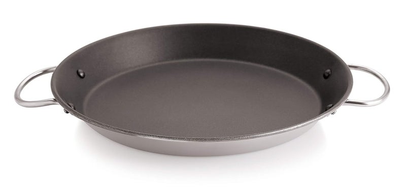 Chef Direct Stainless Steel Non Stick Round Dish Paella Pan - Black 38 cm (15.2 INCH) - Image 1