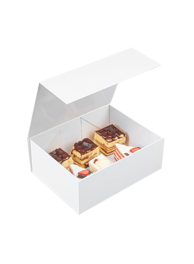 Restaurantware 10.5 x 8 x 4 Inch Magnetic Gift Boxes, 10 Sturdy Collapsible Gift Boxes - For Groomsman And Bridesmaid Proposals, Built-In Lid, White Paper Luxury Storage Boxes, Grease-Resistant - Image 2