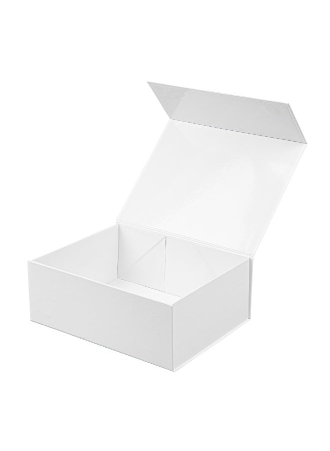 Restaurantware 10.5 x 8 x 4 Inch Magnetic Gift Boxes, 10 Sturdy Collapsible Gift Boxes - For Groomsman And Bridesmaid Proposals, Built-In Lid, White Paper Luxury Storage Boxes, Grease-Resistant - Image 1