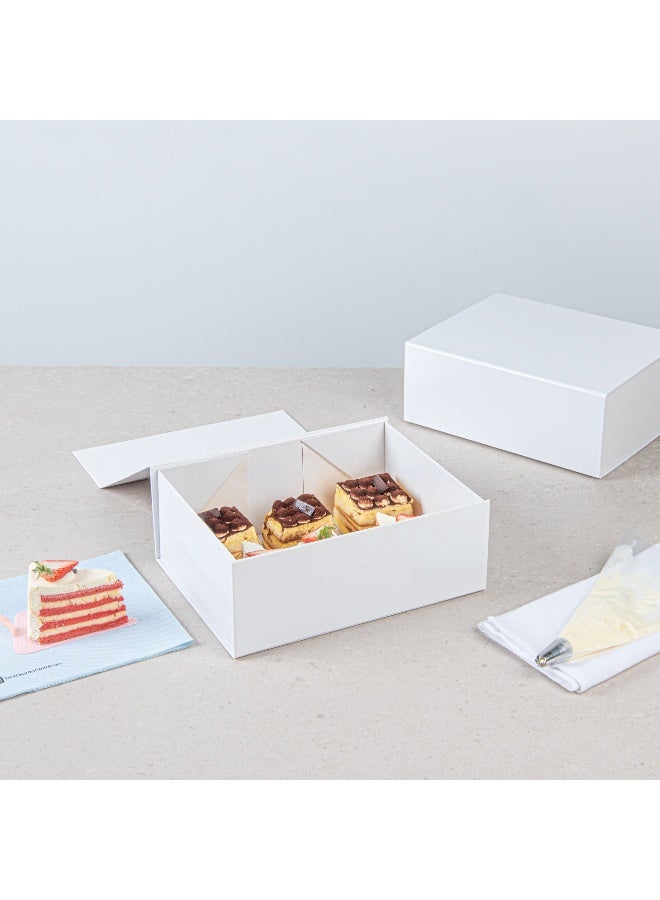 Restaurantware 10.5 x 8 x 4 Inch Magnetic Gift Boxes, 10 Sturdy Collapsible Gift Boxes - For Groomsman And Bridesmaid Proposals, Built-In Lid, White Paper Luxury Storage Boxes, Grease-Resistant - Image 3