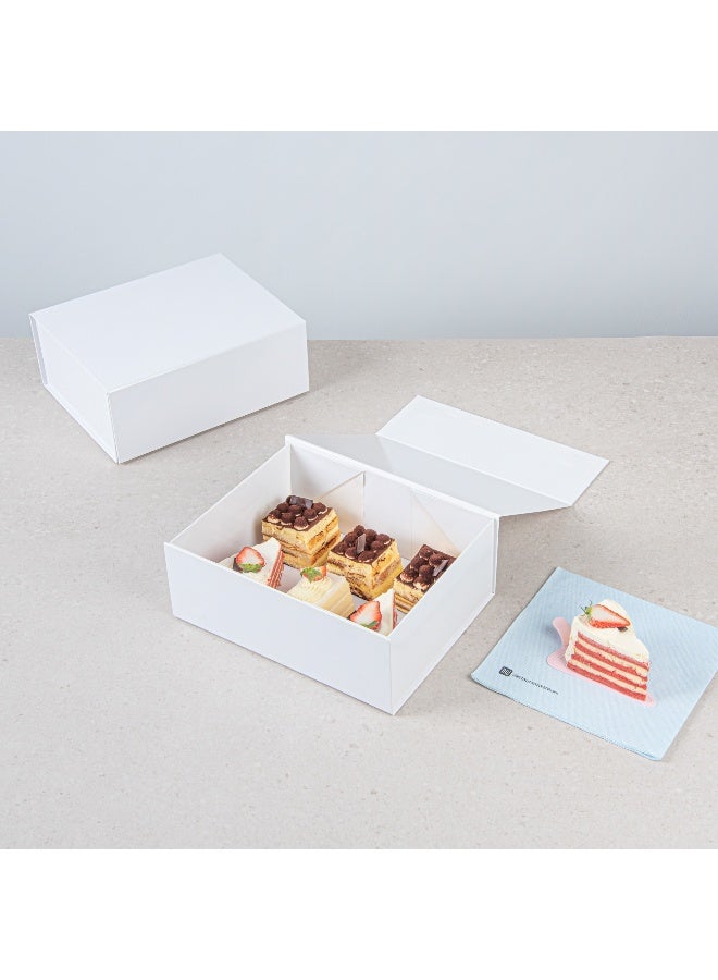 Restaurantware 10.5 x 8 x 4 Inch Magnetic Gift Boxes, 10 Sturdy Collapsible Gift Boxes - For Groomsman And Bridesmaid Proposals, Built-In Lid, White Paper Luxury Storage Boxes, Grease-Resistant - Image 4