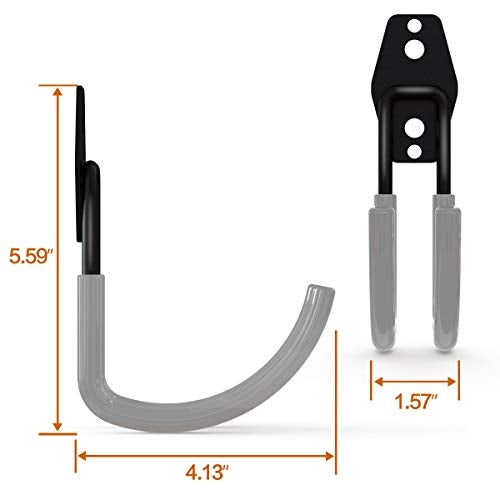 GeeWatom Garage Storage Utility Hooks，Garage Garden Tool Organizer，Steel Wall Mount Hooks, Large Garden U Hooks （2 Pack） (Type-2-Gray) - Image 3