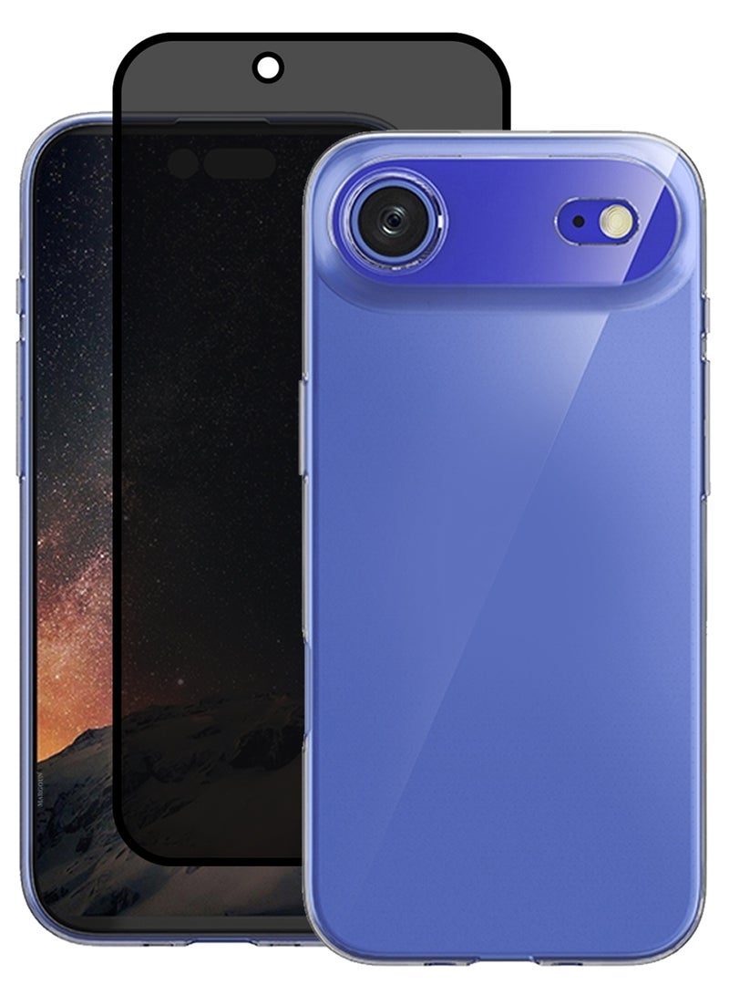 CATANES 2 Packs TPU Clear Case for iPhone 17 Air Bumper Cover - One Case One Privacy Screen Protector - Shockproof Protection Anti-Scratch Enhanced Grip Slim Design Wireless Charging Compatible - Image 1