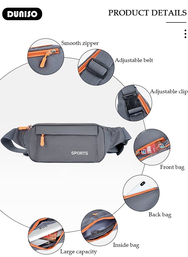 DUNISO Waist Pack for Men Women, Crossbody Waist Bag Pack Belt Bag for Travel Walking Running Hiking Cycling, Pouch Hip Bum Bag Chest Bag with Adjustable Strap For Gym Fitness Workout Travel Work Commuting  - Image 3