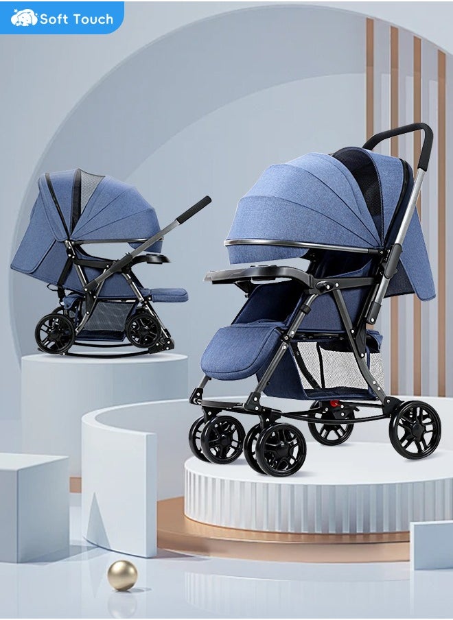 Soft Touch 3 In 1 Baby Stroller Car Seat Combo Set Foldable Toddler Stroller with 5 Point Harness Baby Carrier Pushchair For Newborn Kids  - Image 1