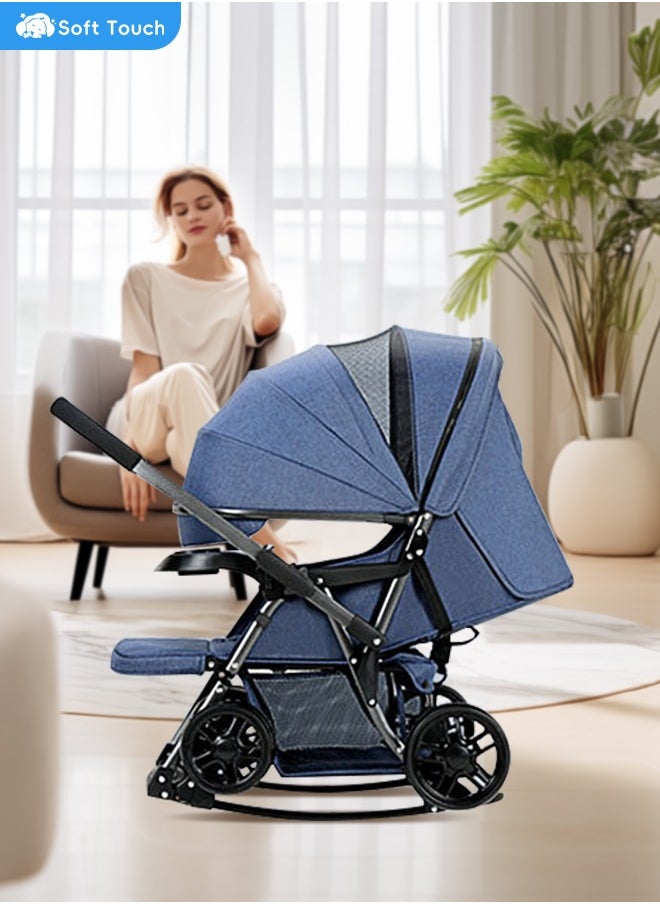 Soft Touch 3 In 1 Baby Stroller Car Seat Combo Set Foldable Toddler Stroller with 5 Point Harness Baby Carrier Pushchair For Newborn Kids  - Image 2