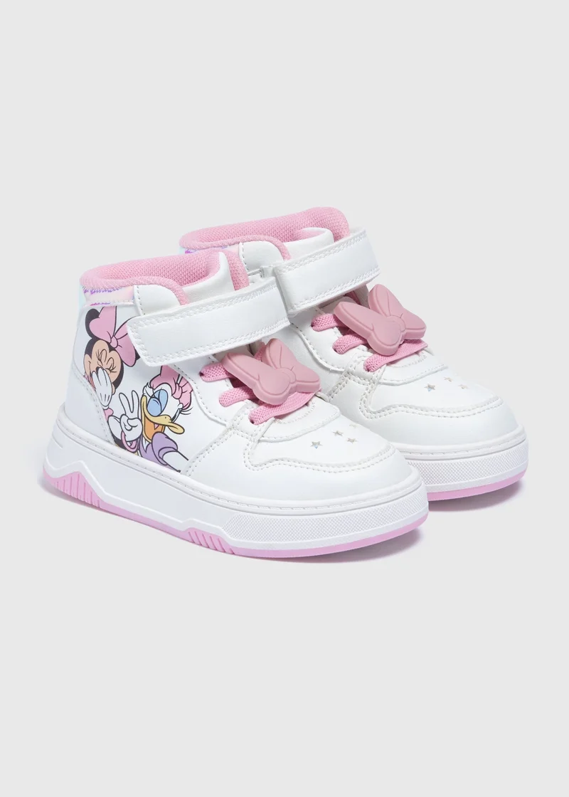 Matalan Disney Girls Pink Minnie Mouse High Top Trainers