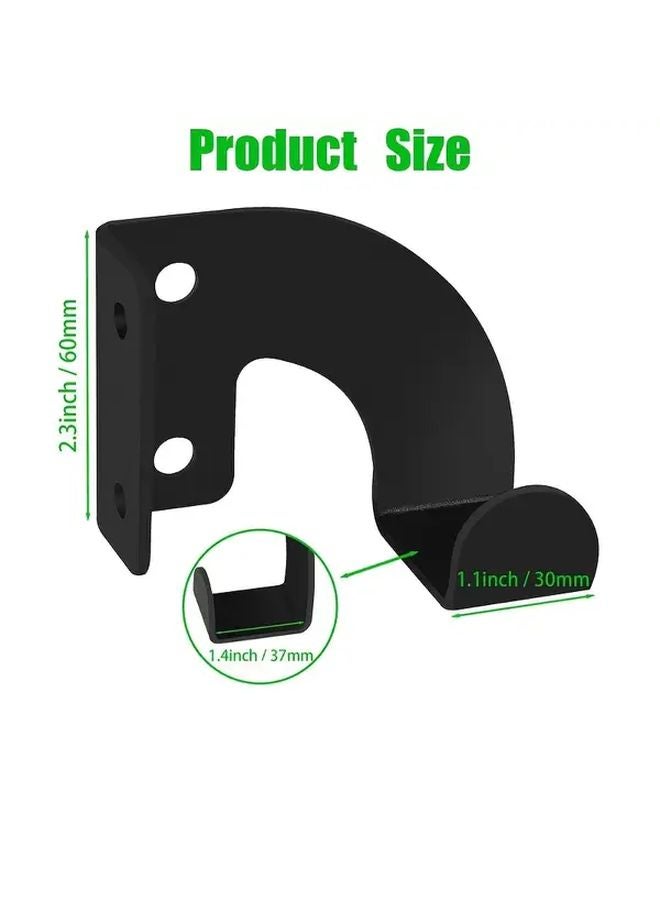 2 قطعة من حامل الأدوات المعدني الحديث المثبت على الحائط، رف تخزين أسود موفر للمساحة للجراج - Image 3