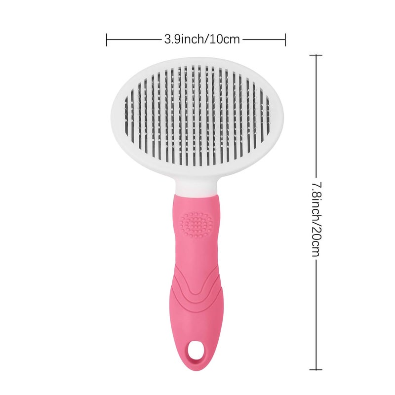 itPlus Cat Grooming Brush, Pets Skin Friendly Self Cleaning Slicker Brushes for Shedding Massage Dogs Cats Hair Gentle Remove Loose Undercoat with Long or Short Hairs for All Fur Type- UPGRADED (Pink) - Image 3