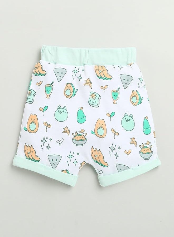 BUMZEE Baby Girls Cotton Half Sleeves Jabla & Short Set Mint Green & White - 3-6 Months (Peb10222C-mgn) - Image 5