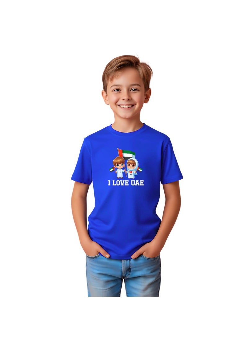 PRINTSHOP4ME Kids I LOVE UAE Tshirts for Celebrating National Day Round Neck Tshirt for Unisex UAE Design Printed Tshirt for Boys and Girls Everyday Wear Short Sleeve Printed Kids T shirt - Image 1