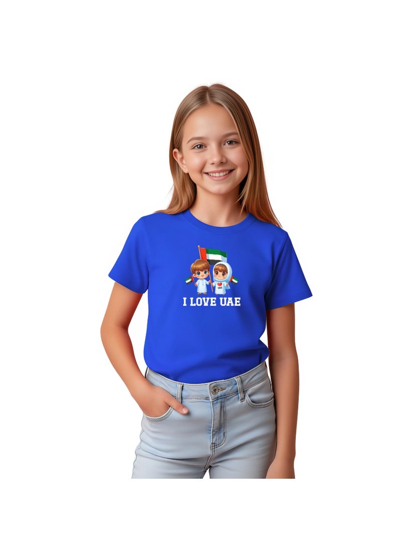 PRINTSHOP4ME Kids I LOVE UAE Tshirts for Celebrating National Day Round Neck Tshirt for Unisex UAE Design Printed Tshirt for Boys and Girls Everyday Wear Short Sleeve Printed Kids T shirt - Image 2