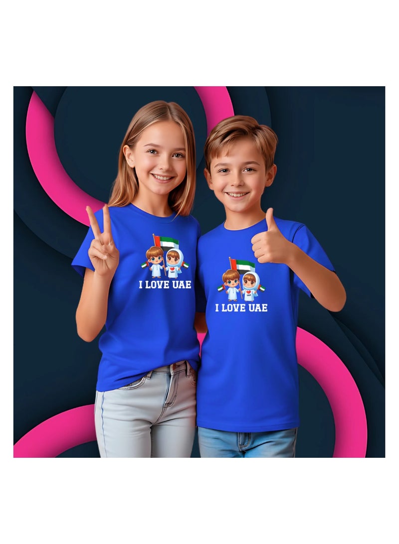 PRINTSHOP4ME Kids I LOVE UAE Tshirts for Celebrating National Day Round Neck Tshirt for Unisex UAE Design Printed Tshirt for Boys and Girls Everyday Wear Short Sleeve Printed Kids T shirt - Image 4